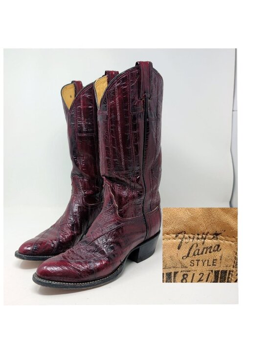 Tony Lama Shoes - Vintage Tony Lama Boots 7.5 Red Eel Leather Western